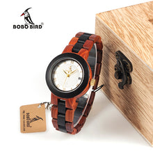 BOBO BIRD Two-Tone Wood Quarts Watch with 32mm face, and Gift Box